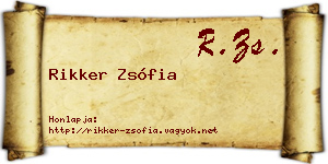 Rikker Zsófia névjegykártya